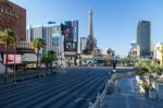 Las Vegas, Nevada/usa - August 1 : View At Sunrise Towards The R Stock Photo