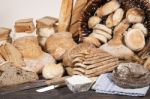 Fresh Assortment Of Baked Bread Varieties Stock Photo