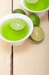 Green Lime Lemonade Stock Photo