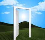 Doorway Planning Indicates Target Goals And Aspire Stock Photo