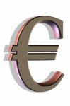 Euro Sign On White Stock Photo