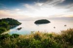 Tropical Ocean Landscape With A Little Island, Phuket, Thailand Stock Photo