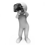 Digital Photo Character Shows Photographic Dslr And Photography Stock Photo