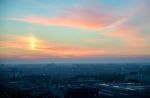 Early Morning View Over The Skyline In Warsaw Stock Photo