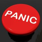 Panic Button Shows Anxiety Panicking Distress Stock Photo