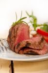 Beef Filet Mignon Grilled With Vegetables Stock Photo