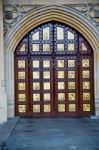 Parliament In London Old Church Door And Marble Antique  Wall Stock Photo