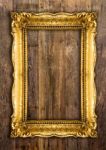 Retro Revival Old Gold Picture Frame Stock Photo