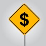 Money In Traffic Sign  Icon Stock Photo