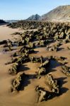 Beautiful Beach In Sagres Stock Photo