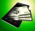 Phone Dollars Represents World Wide Web And American Stock Photo