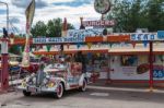 Snow Car In Seligman On Route 66 Stock Photo