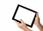 Tablet In Hands Stock Photo