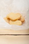 Heart Shaped Shortbread Valentine Cookies Stock Photo