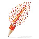 Creative Pencil Broken Streaming With Text September Illustratio Stock Photo