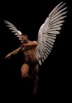 Male Angel Running Stock Photo