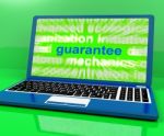 Guarantee Laptop Means Secure Guaranteed Or Assured
 Stock Photo