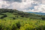 Distant View Of Pienza Stock Photo