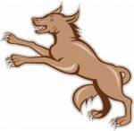 Wolf Wild Dog On Hind Legs Cartoon Stock Photo