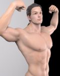 Flexing Male Model Stock Photo