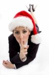 Business Lady Shows Silent Gesture Stock Photo