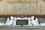 Ceiling At The Entrance To Madonna Del Giglio Church In Bergamo Stock Photo