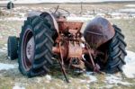 Rusty Tractor Abandoned In Iceland Stock Photo