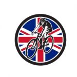 British Cyclist Cycling Union Jack Flag Icon Stock Photo