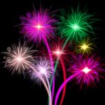 Fireworks Color Represents Explosion Background And Celebrate Stock Photo