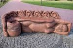 Cardiff Uk March 2014 - View Of One Of The Beastie Benches By Gw Stock Photo