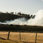 Bush Fire In A Country Town Stock Photo