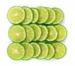 Sliced Bergamot On The White Background Stock Photo