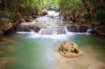 Huai Mae Khamin Waterfall. The Most Popular Places In Kanchanaburi Province, Thailand Stock Photo