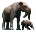 Deinotherium And Calf Stock Photo