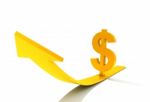 Dollar Symbol On Arrow Stock Photo