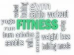 3d  Fitness And Healthy Exercise Word And Icon Cloud Stock Photo