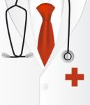 Doctor Coat With Stethoscope Stock Photo