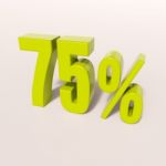 Percentage Sign, 75 Percent Stock Photo