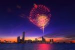 Seoul International Fireworks Festival In Korea Stock Photo