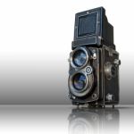 Old Black Twin Lens Camera Stock Photo