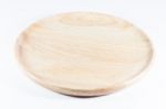 Wooden Plate Isolated On White Background Stock Photo