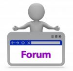 Forum Webpage Represents Discussion Group And Website 3d Renderi Stock Photo