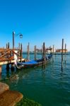 Venice Italy Pittoresque View Of Gondolas Stock Photo