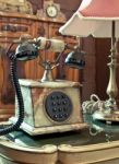 Vintage Telephone On The Table Stock Photo