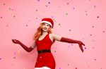 Sexy Woman In Christmas Outfit,3d Illustration Stock Photo