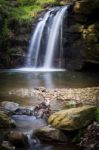 Short Waterfall-small Waterfall-north Yorkshire-uk Stock Photo