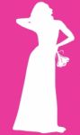 White Silhouette Bride Standing Stock Photo