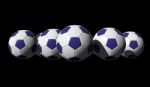 3d Rendered Blue Soccer Balls Stock Photo