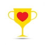  Love Heart Trophy Illustration Stock Photo