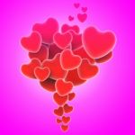 Bunch Of Hearts Means Summer Love Or Loving Couples Stock Photo